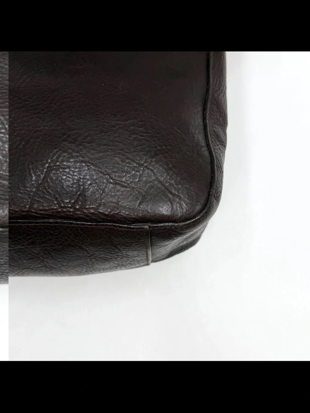 Mulberry Dark Brown Leather Messenger with Tan Canvas Strap